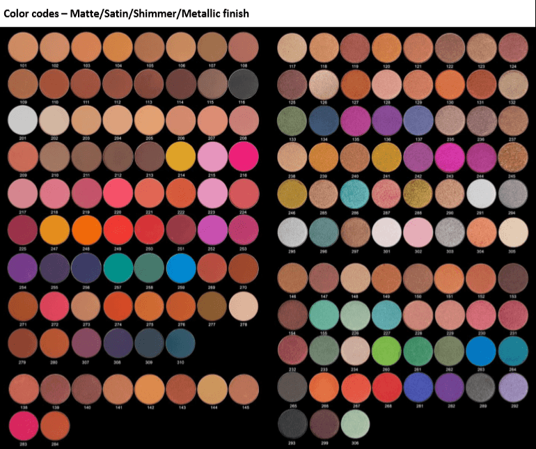 Normal Eyeshadow Sample Pack (163 colors) - Makeup Palette Pro