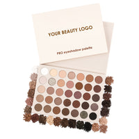 Eyeshadow palette with customizable branding on a white background